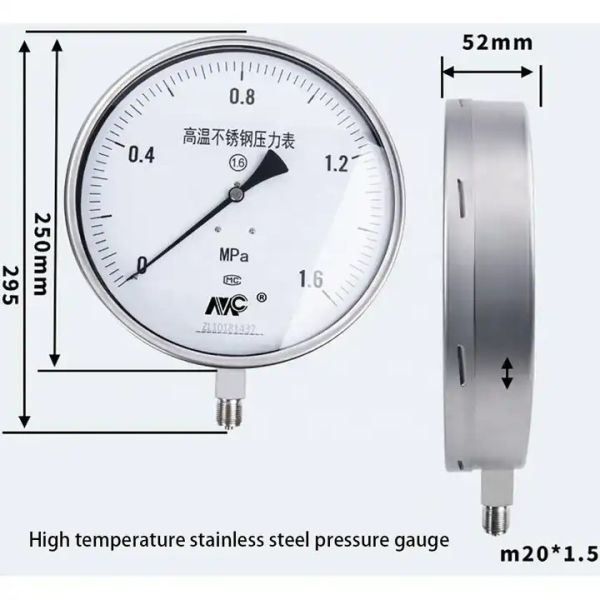 Radial Differential Pressure Gauge Stainless Pressure Gauge 0-1.6 MPa