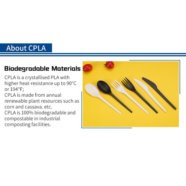 CPLA Material Eco Friendly Cutlery Set Disposable Biodegradable