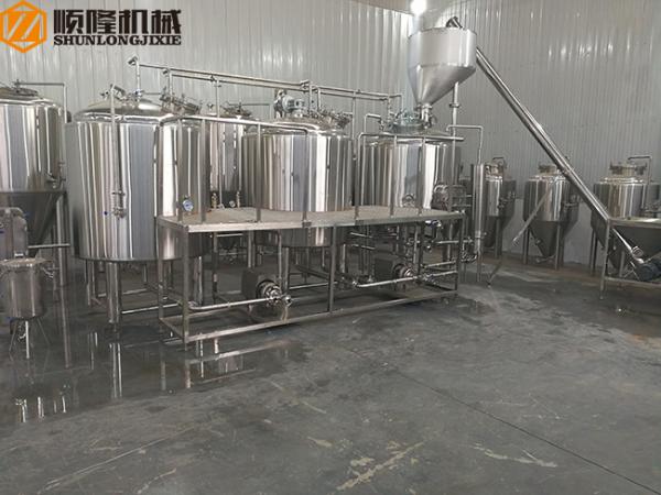 1000L Electric gas steam heating beer production equipment with malt hopper