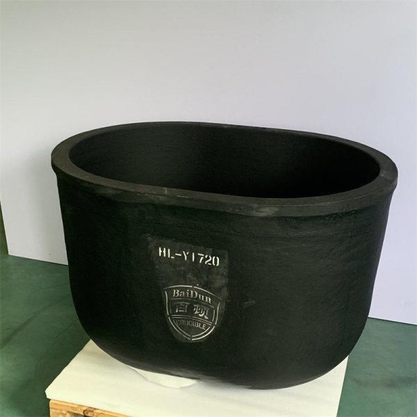 Black Ceramic Graphite Crucible Oval Type Metal Melting Crucible Silicon Carbide
