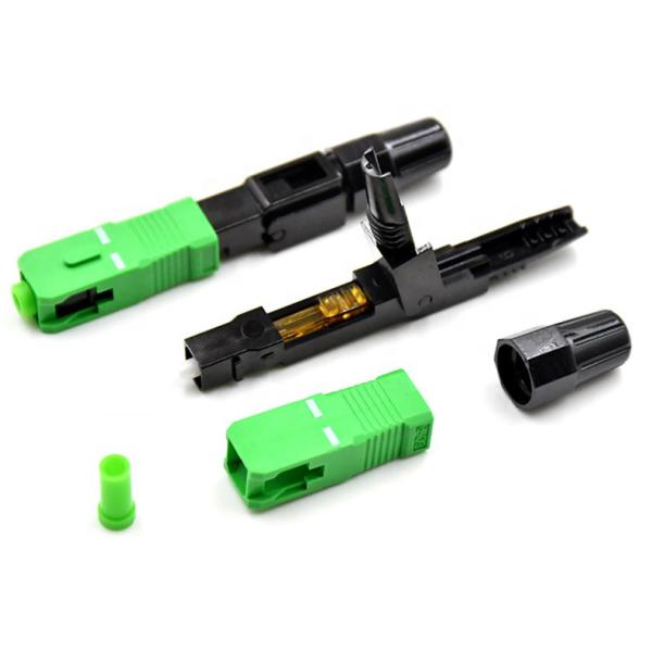 Singlemode Fiber Optic 3.0mm FTTH Products SC APC Fast Connector 60mm