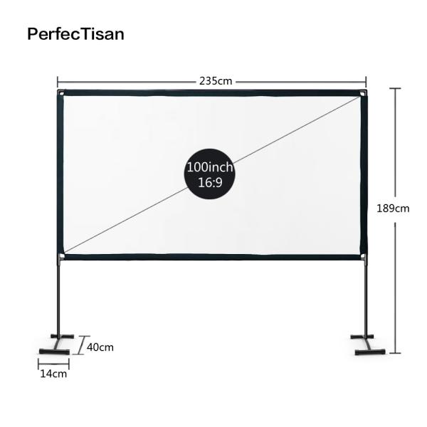 100 120 Inch Outdoor Portable Projector Screen Waterproof Fast Fold Projector Screen