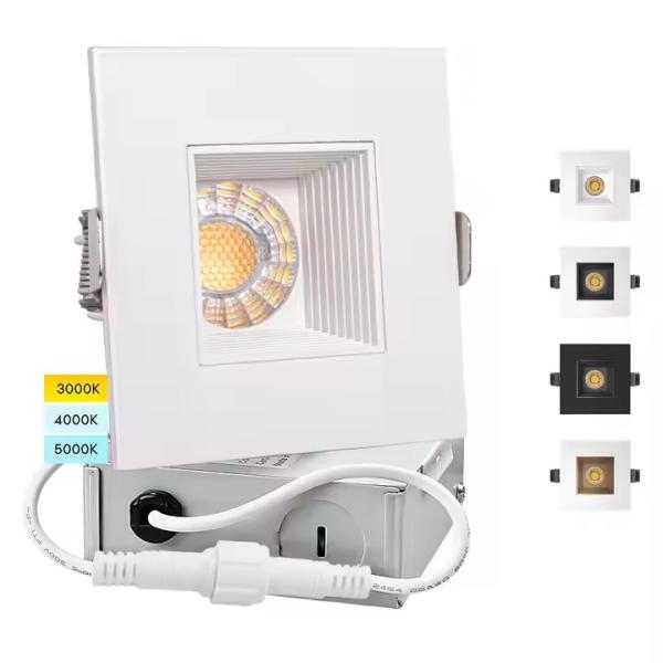 Ultra Thin 4 Inch LED Recessed Lighting Canless IC Rated LED Downlights Square