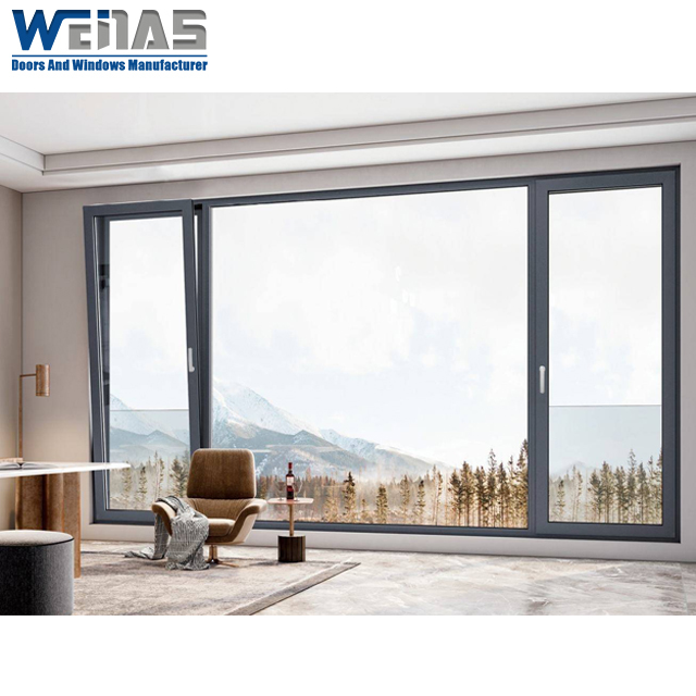 Double Tempered Insulated Glass Aluminum Tilt Turn Windows Swing Casement Windows