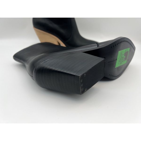 Solid wood spray paint high heels,black soft cow nappa leather womens dress boots,pointed toe ankle boots