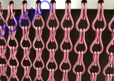 Decorative Pink Metal Chain Link Curtains 12mm×24mm Smooth Aluminum Wire