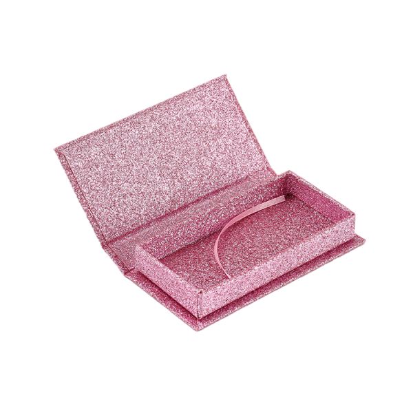 Custom Logo Pink Glitter False Eyelash Retail Stand Box with Cardboard Structure