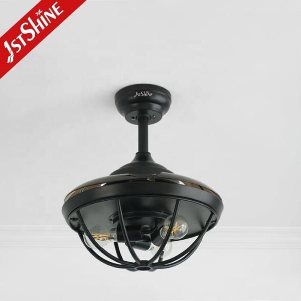 Luz de ventilador de teto retrátil de 36 polegadas com controle remoto e design economizador de espaço