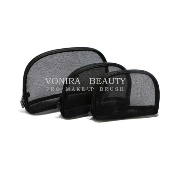 хранение гигиенической косметикаи сумки макияжа молнии сетки черноты моды женщин косметического случая перемещения 3Пкс