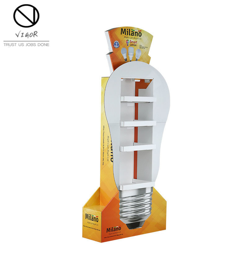 Custom Cardboard Pop Floor Displays for Advertising Retail Shop Lamp Bulb Display