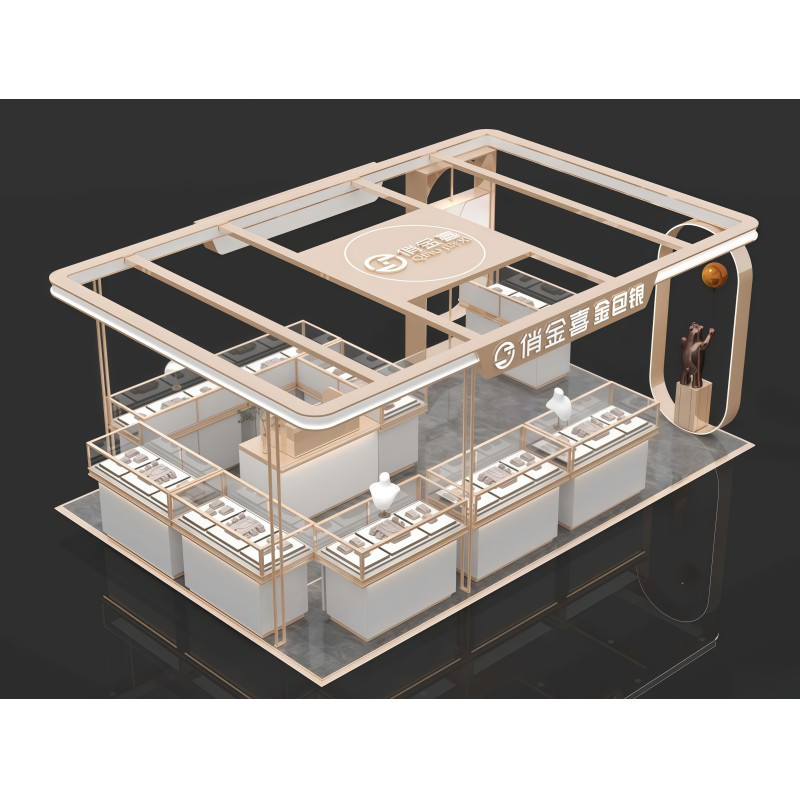 3D Drawing Custom Made Jewelry Showcase Plywood MDF Furniture Glass Showcase