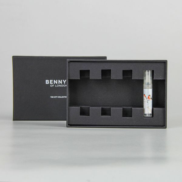 Custom Black Perfume Packaging Box Set Luxury Perfume Sample Box