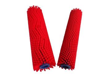 Custom Size Solar Panel Cleaning Brush Red Nylon Brush Roller For Cleaning Panel