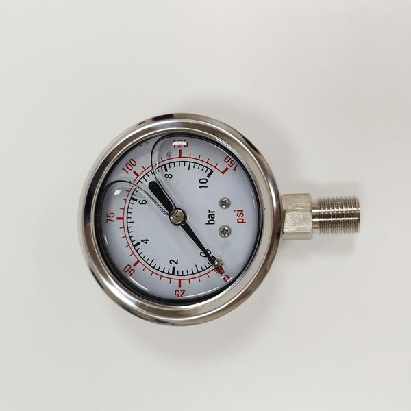 Brass Connection Air Vacuum Filled Oil Pressure Gauge 10 Bar 150 Psi Water Filter Spare Parts