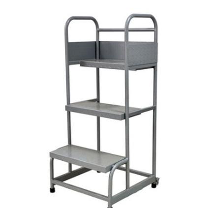 Supermarket Movable Easy Climb Rolling Platform Ladders 3 Steps High Stability