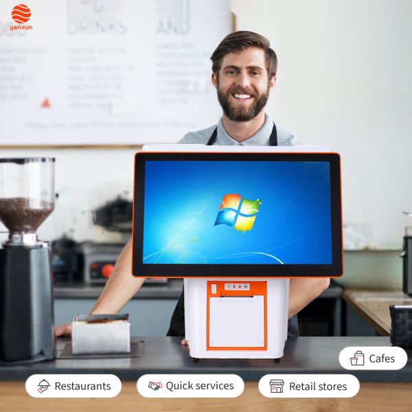 15.6” 10-Point Touch POS Machine  Windows 11 Pro/Android 11, Core i5/2GB RAM, 128GB/32GB Storage, Multi-Port Connectivity for Retail & Hospitality