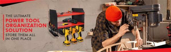 Instalação de parede de aço Rack de armazenamento de ferramentas elétricas para organização de garagem Solução de trabalho pesado