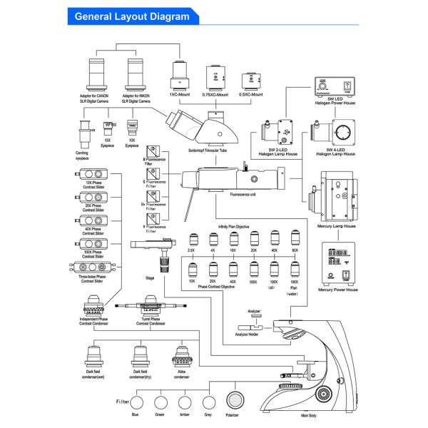 Микроскоп лаборатории Тринокулар исследования микроскопа А12.2603 смеси СИД 40-1000кс оптически биологический
