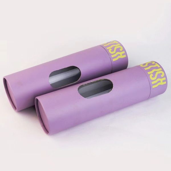 Customized Logo and Eco Friendly Clothing Paper Tube Packaging with Window Foil Stamp Surface Treat