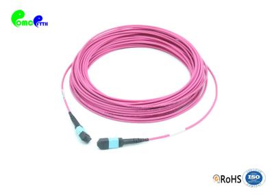 Câble de tronc du mâle 24F SX 50/125μm MTP d'OM4 MTP avec la veste magenta de G651 LSZH