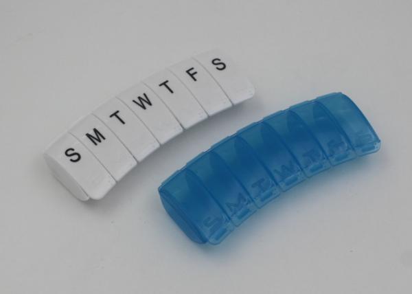 Small Plastic Pill Box Weekly Organizer With Braille And Logo Printing For Blind People