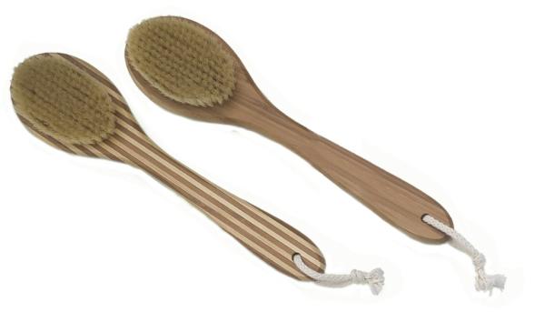 Long Handle Shower Brush , Oval Massager Head Bristle Bath Brush