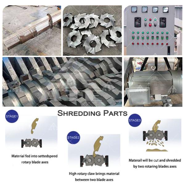Waste Scrap Two Shaft Shredder Engine Electric Motor Shredder Machine
