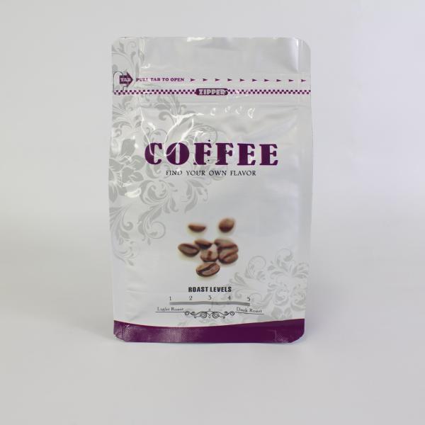 OEM Logo Coffee Stand Up Pouch With Easy Tear Zipper Moisture Proof