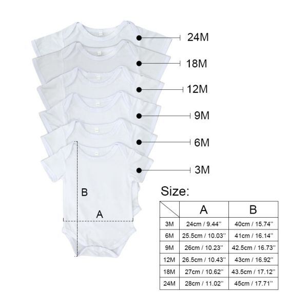 White Blank Long Sleeve Sublimation Footed Onesie Polyester Onesie Blanks