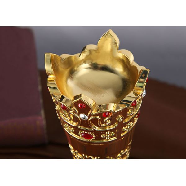 Fantasy Metal Trophy Cup With Luxury Rubies Gold / Silver / Bronze Color Optional