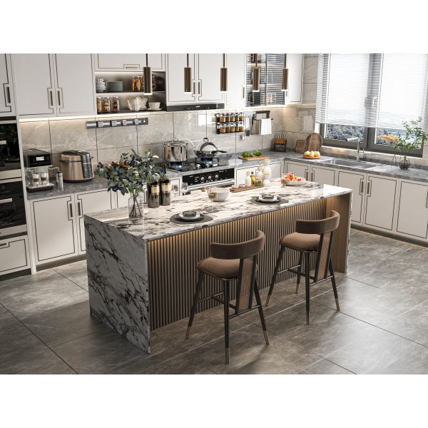 Modern Modular Kitchen Cabinet Set  Melamine Board Eco-Friendly Multifunctional
