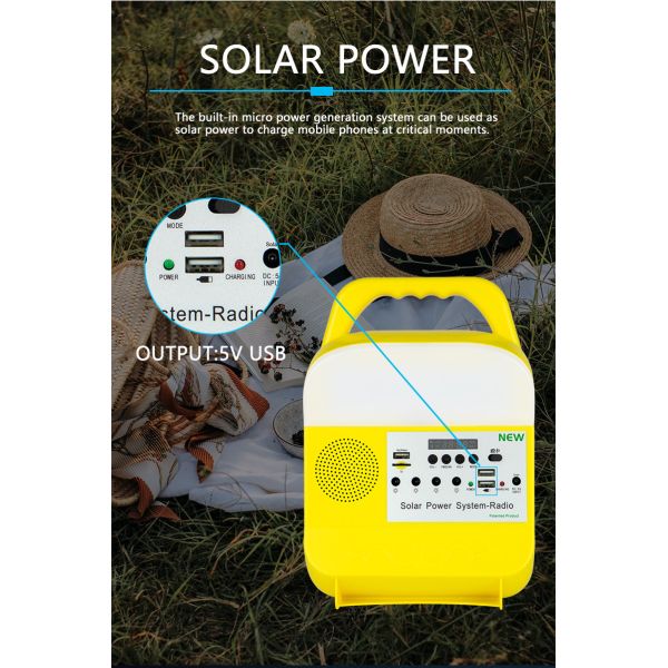 Global Sunrise Solar Camping Light 5W LED Bulb 3Pcs Home Use 20W 6V