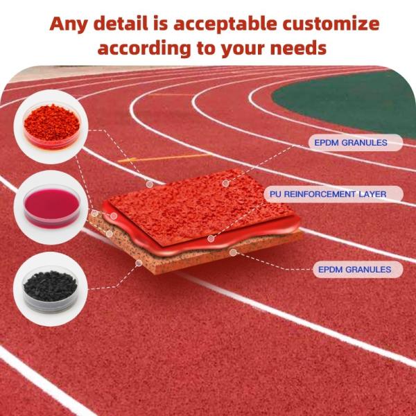 Customized Color Epdm Track Surface Customized Thickness Superior Weather Shock Slip UV Resistance