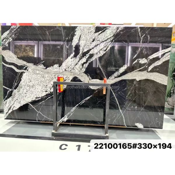 Hotel Polished Black Ink Impression Marble Natural Stone Bathtub for Home Bathroom