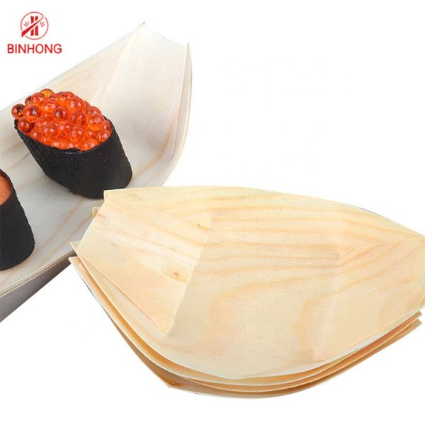 Устранимый наградной деревянный поднос шлюпки суш 24.5*12.5cm