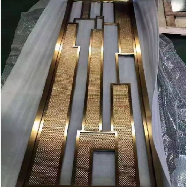 Tabique decorativo del oro del diseño de pantalla del panel del metal