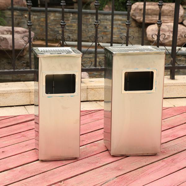 Hotel Lobby Smoke-out Hotel Elevator Ashtray Round Clamshell Shopping Mall Stainless Steel Trash Can