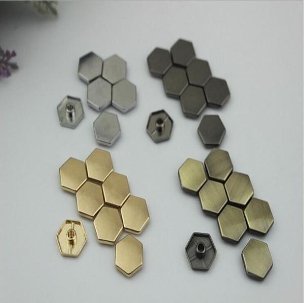 Bags hardware zinc alloy hanging brush anti brass 15 mm six-sided decorative bottom nails with single rivets