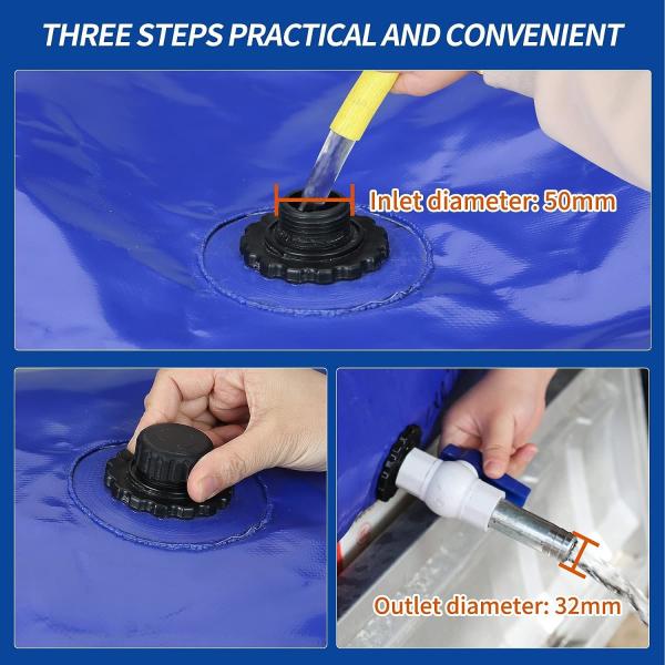 Outdoor Collapsible Flexitank Water Bladder, Water Bag Water Storage Tank Faucet Durable Water Storage Containers