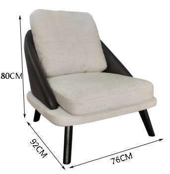 Black Pu Leather OEM Wooden Leg 1 Seater Sofa 76x92x80cm sofa chair