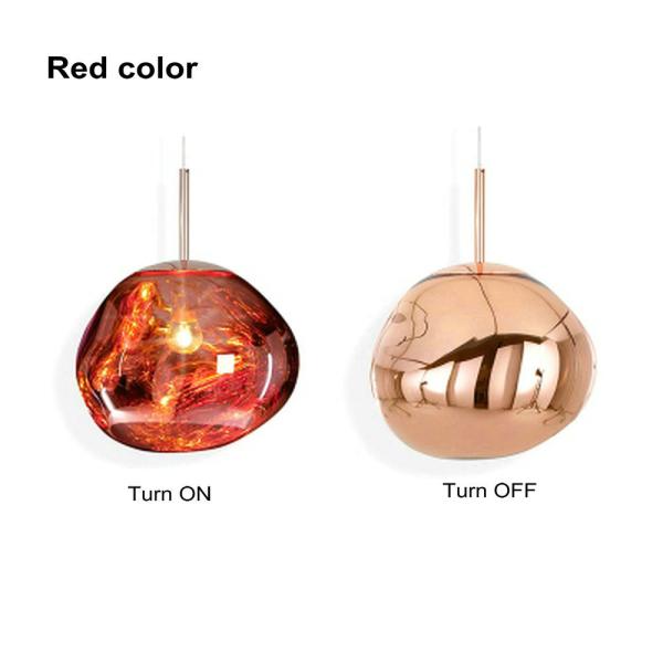 Nordic Design Modern Glass Decorative Red Silver Yellow Chandelier Hanging Pendant Lamps
