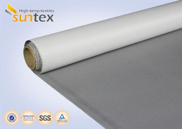 Fireproof PU Coated Fiberglass Fabric 460gsm Heat Resistant Blue Black