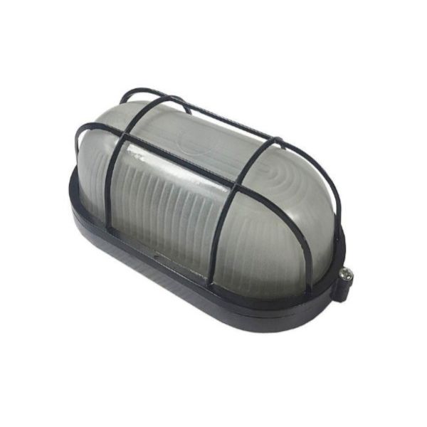 IP44 LED Outdoor Wall Mounted Surface Mounted Caged Round Bulkhead Light with AC Power Supply