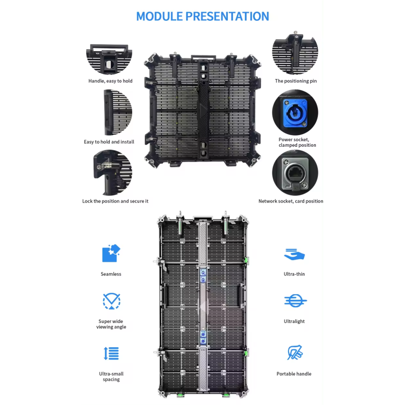 HD LED Transparent Display with 5600 Nits Brightness 500x1000mm Cabinet Size and IP65 Waterproof Rating
