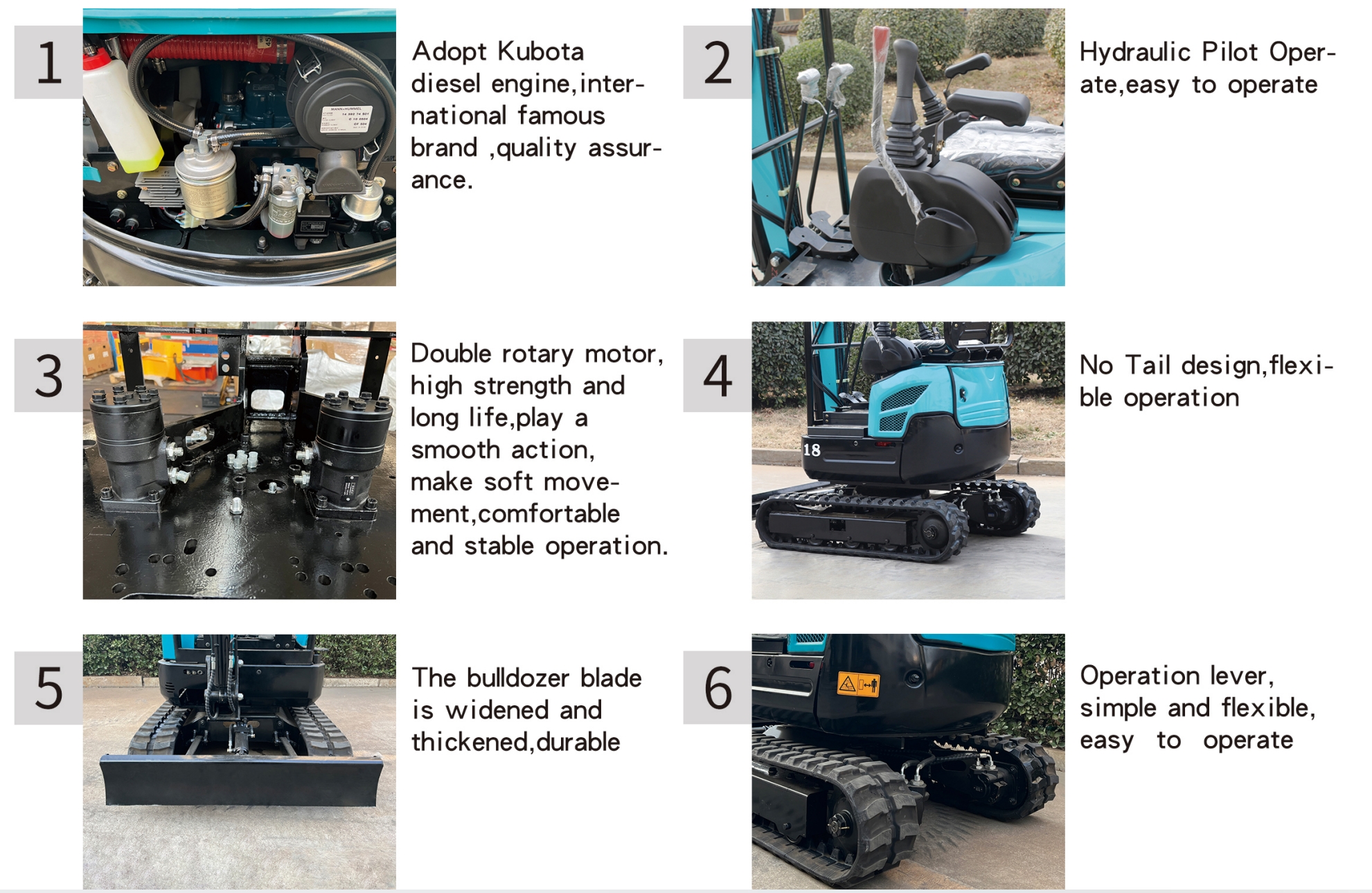 KV18 PLUS Дизельный мини экскаватор с двигателем Kubota D722 10,3 кВт