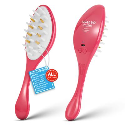 650nm Red Light Therapy Hair Brush EMS LED Hair Brush With 8 Gold Teeth