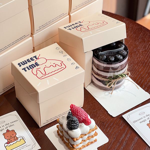 Custom Kraft Paper Cake Box Food Grade Recyclable Packaging