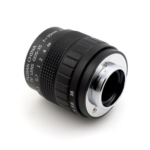 Television TV Machine Vision Lens C Mount Camera 35mm F1.7 Aperture Black Color