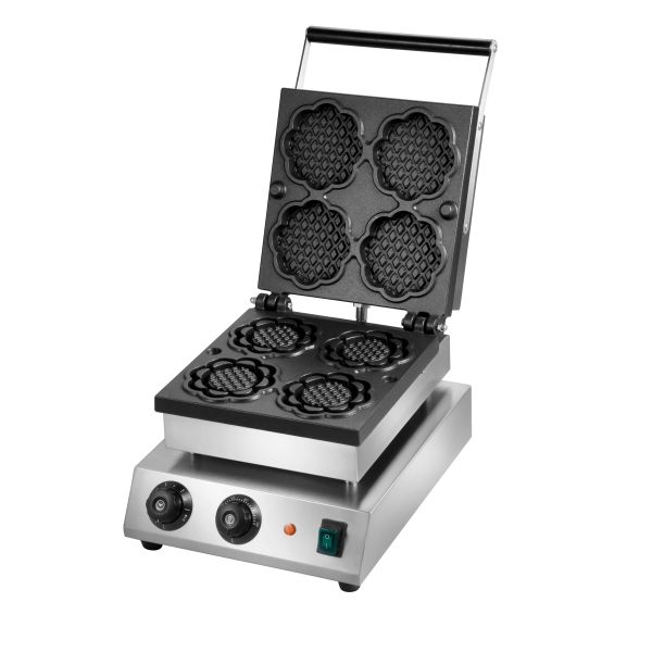 Stainless Steel Commercial Waffle Baker With Non Stick Coating 1.8KW Constant Temp