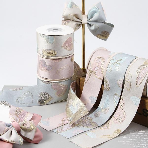 High Tenacity bleu et vert estampage à chaud papillon ruban d'amour pour bricolage boîte cadeau de mariage emballage couleurs personnalisées Availablebl